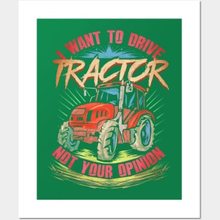 Farmer Drive Tractor Posters and Art